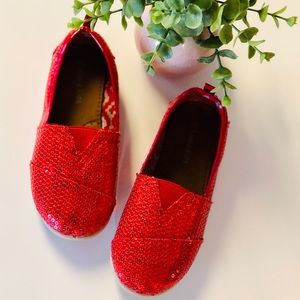 Red slip on shoes